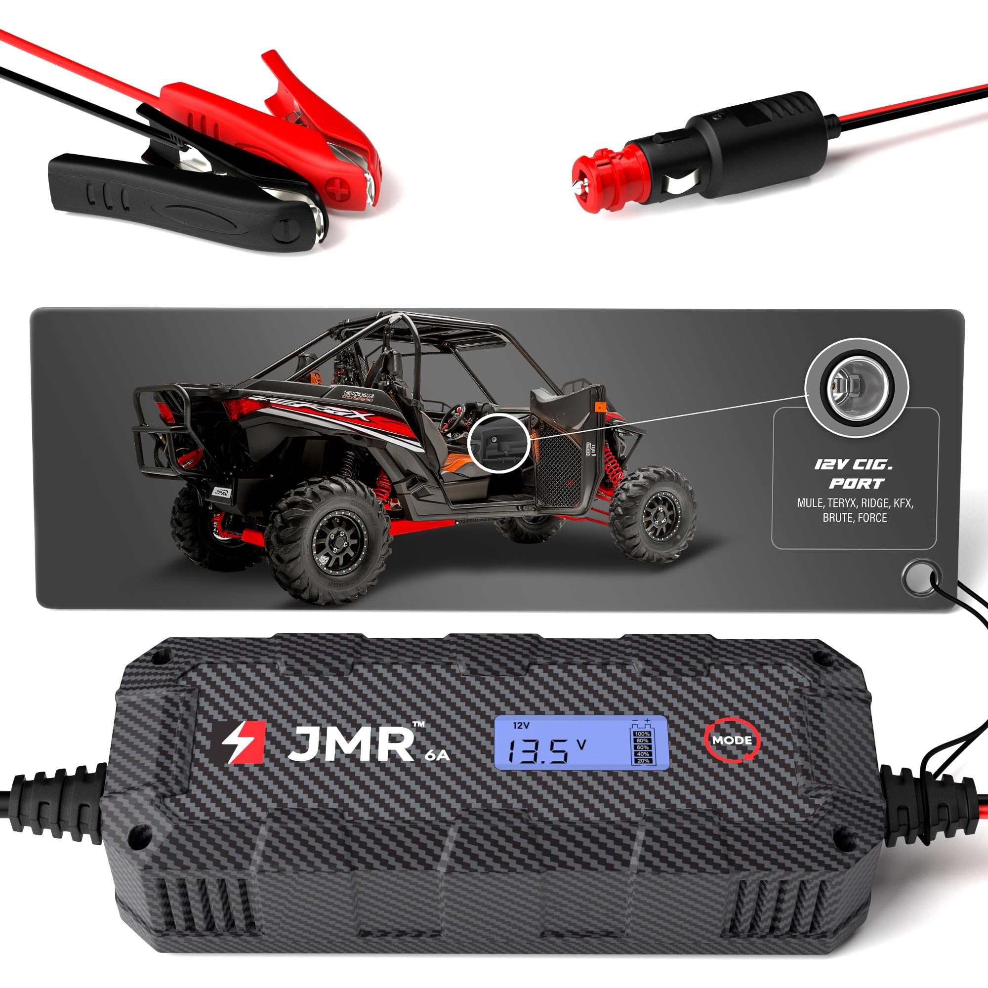 Amazon.com: JMR Battery Charger for Kawasaki Mule TERYX Ridge KFX